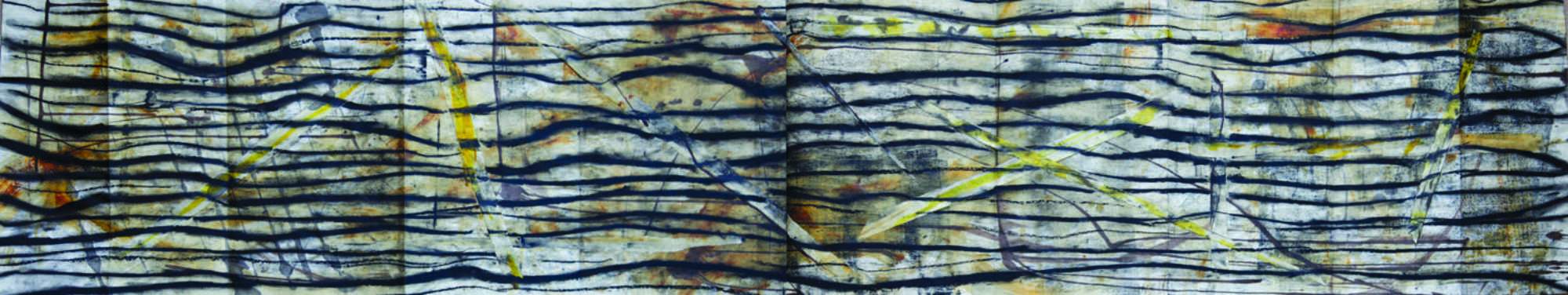 Linear 2012 - Mixed Media on Cartridge - 3360 x 600mm - SOLD