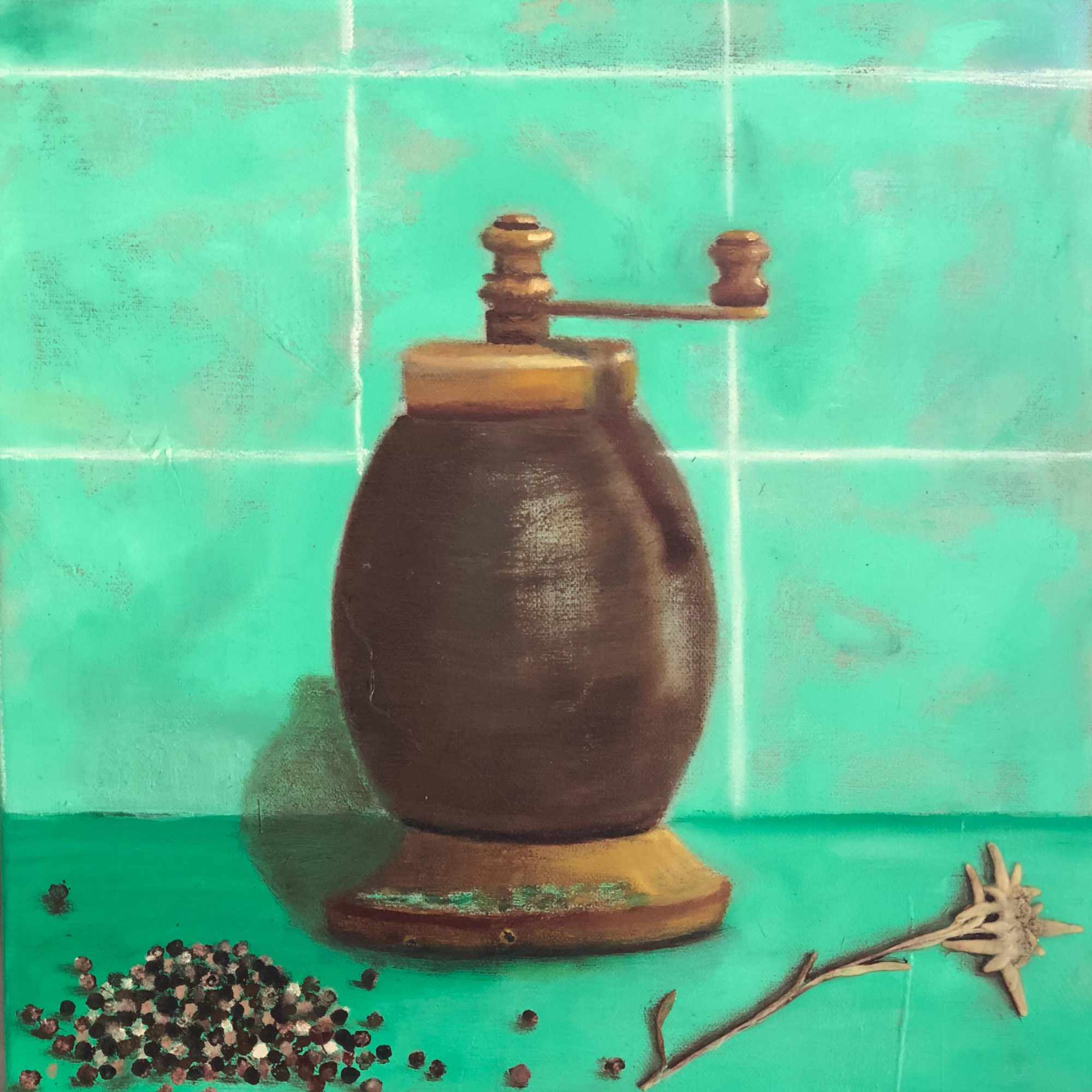 Nonnas Pepper Grinder - Oil on Canvas - 300 x 300mm - SOLD