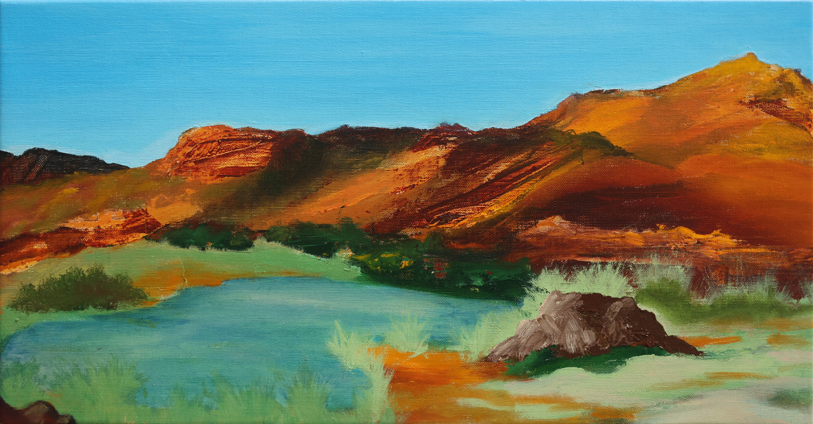 Earth + Ochre - Oil on Linen - 530x285mm