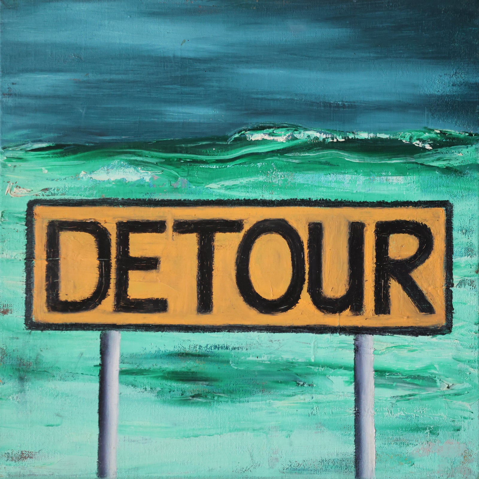 Detour - Oil & Oil Pastel on Linen - 300 x 300mm