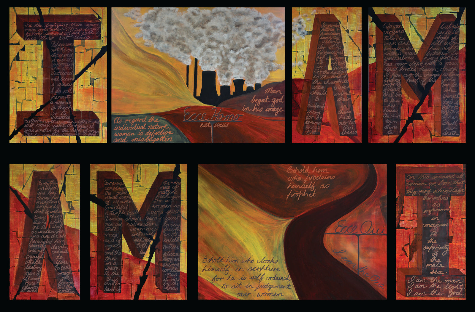 Ecce Homo Est Unus - Mixed Media & Collage on Linen - 3260 x 1980mm