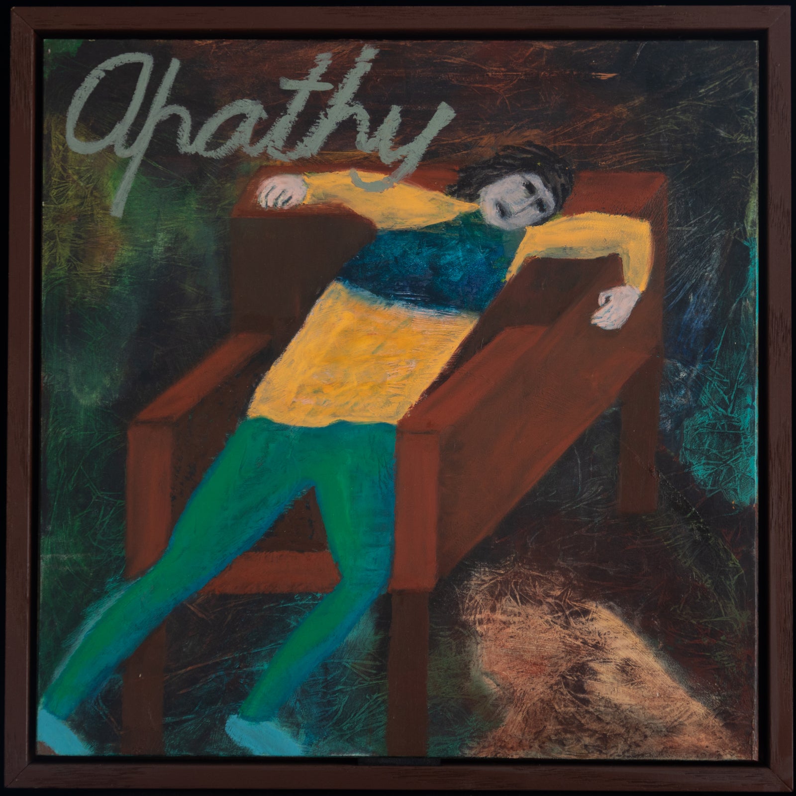 Eight Deadly Sins: Apathy - Oil Paint & Oil Pastel on Board - 335 x 335mm