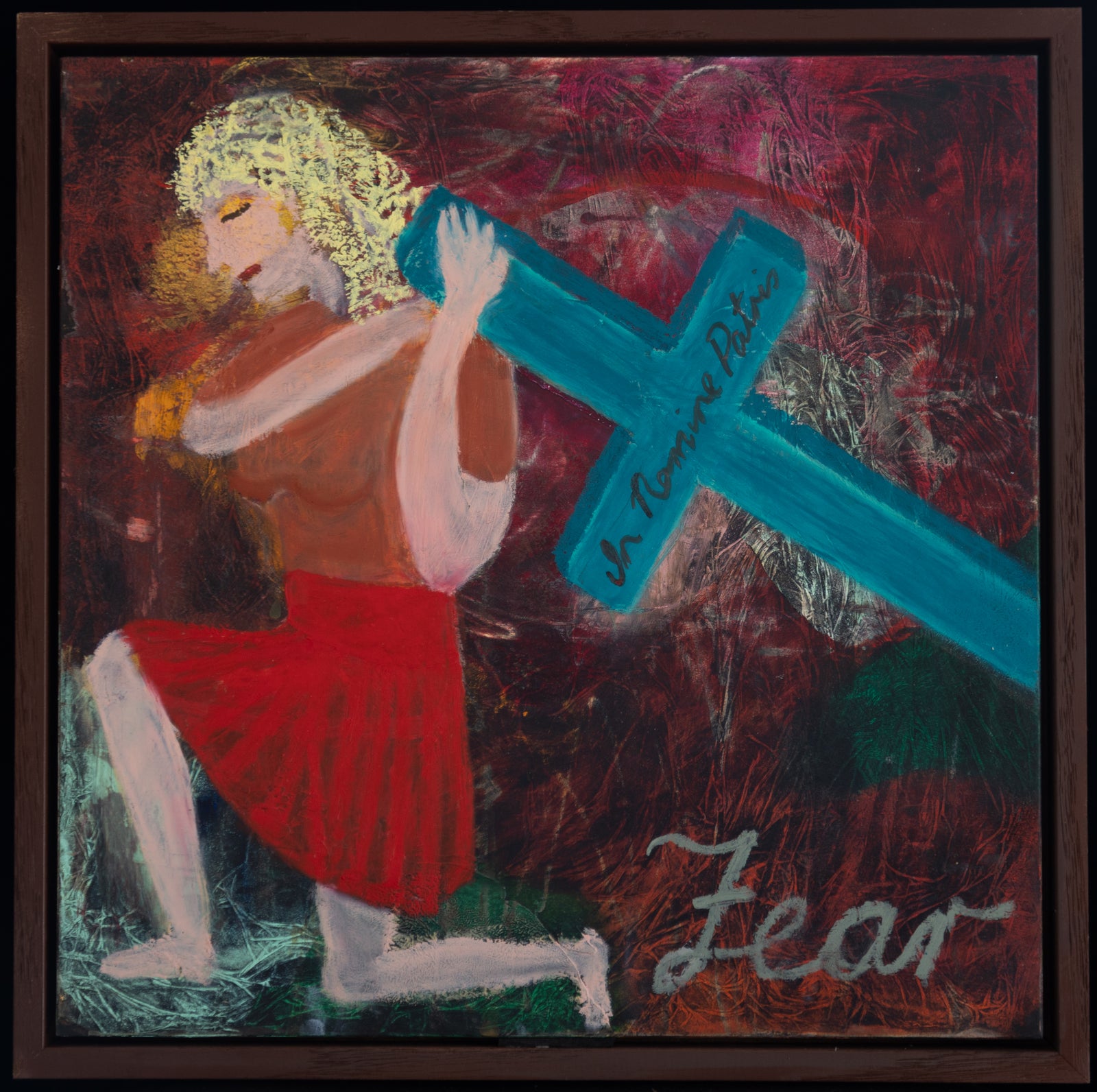 Eight Deadly Sins: Fear - Oil Paint & Oil Pastel on Board - 335 x 335mm