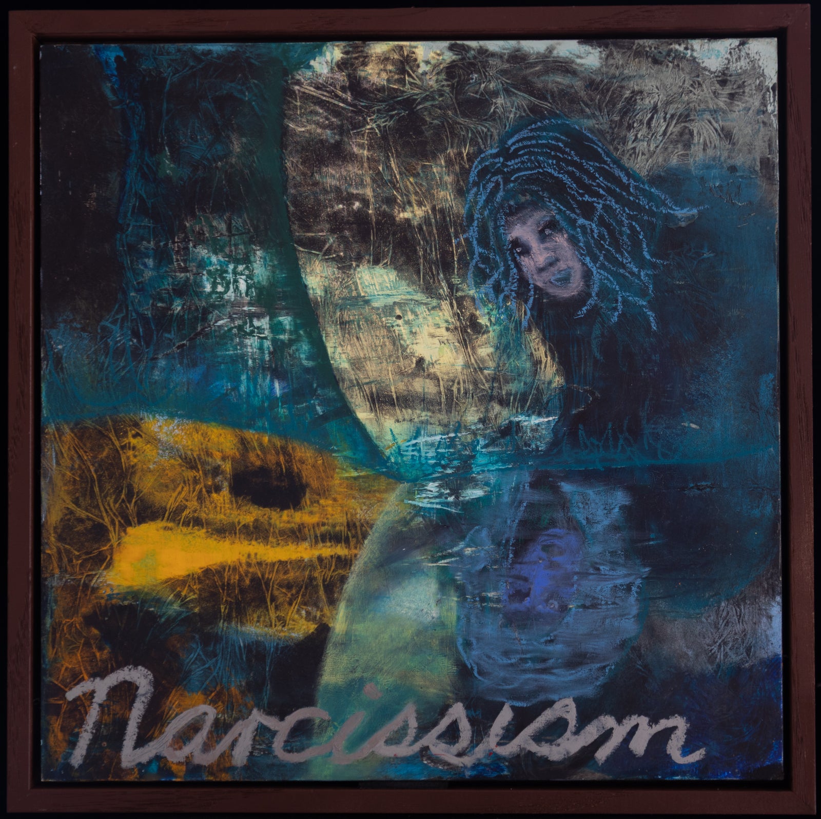 Eight Deadly Sins: Narcissism - Oil Paint & Oil Pastel on Board - 335 x 335mm