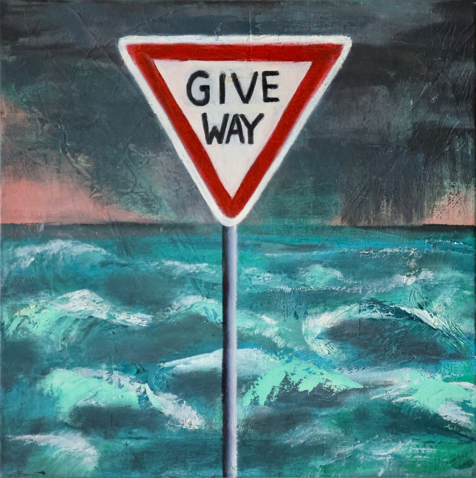Give Way - Oil & Oil Pastel on Canvas - 300 x 300mm