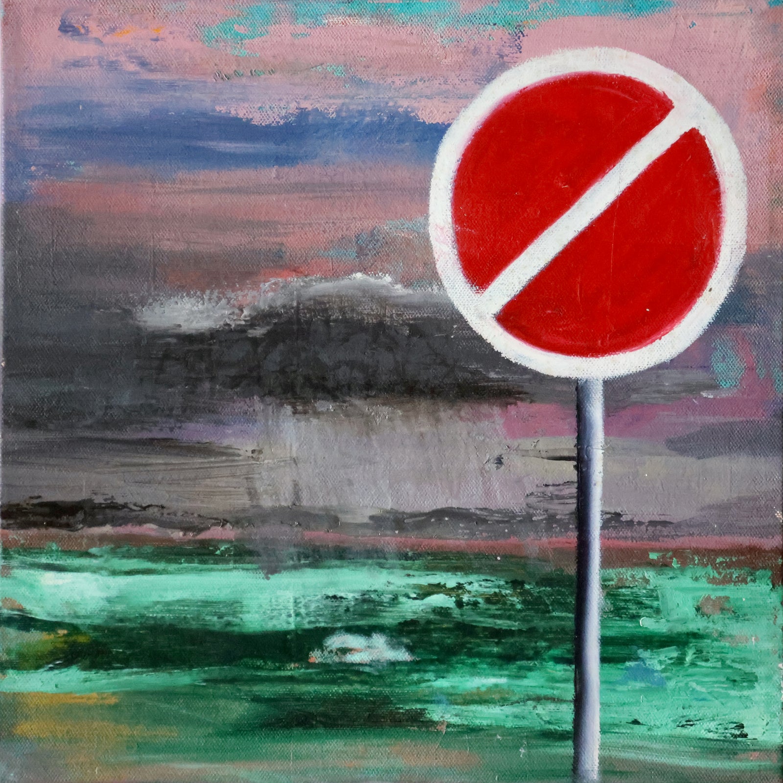 No Entry - Oil & Oil Pastel on Canvas - 300 x 300mm