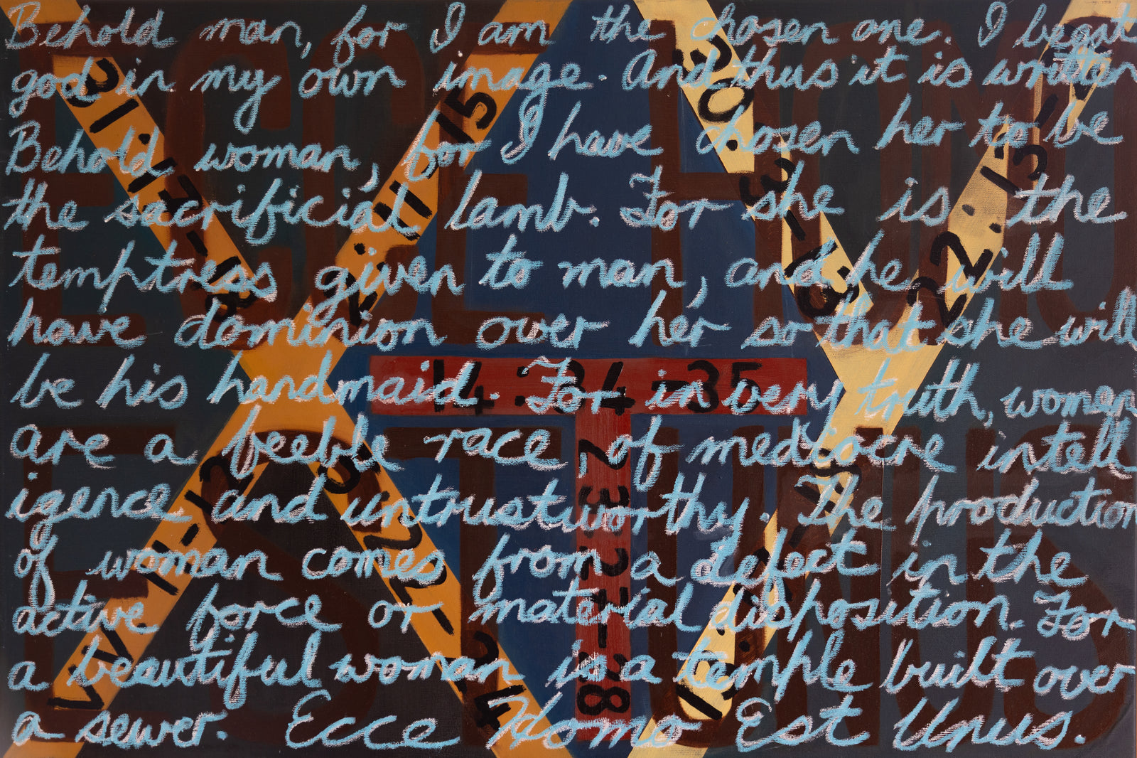 XY - Oil Paint & Wax Crayon on Linen - 945 x 630mm