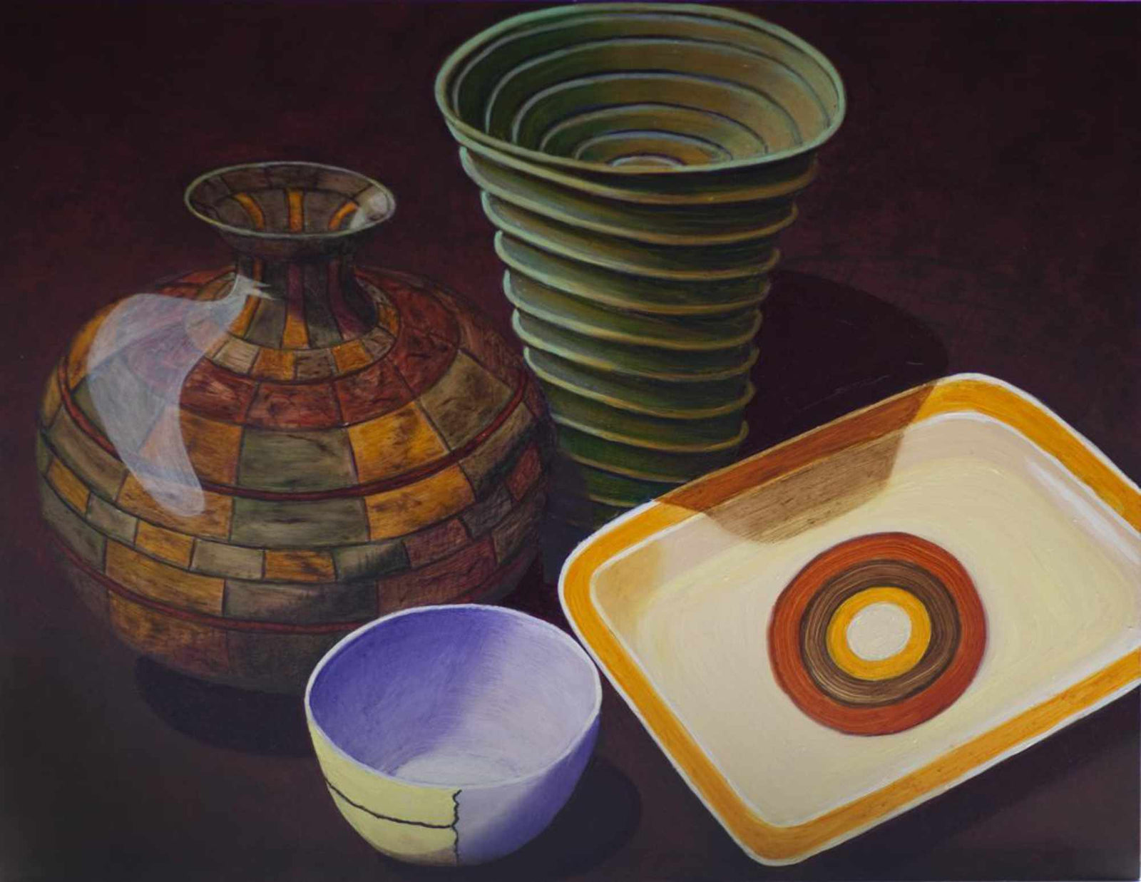 Four Vessels - Oil on Board - 450 x 350mm