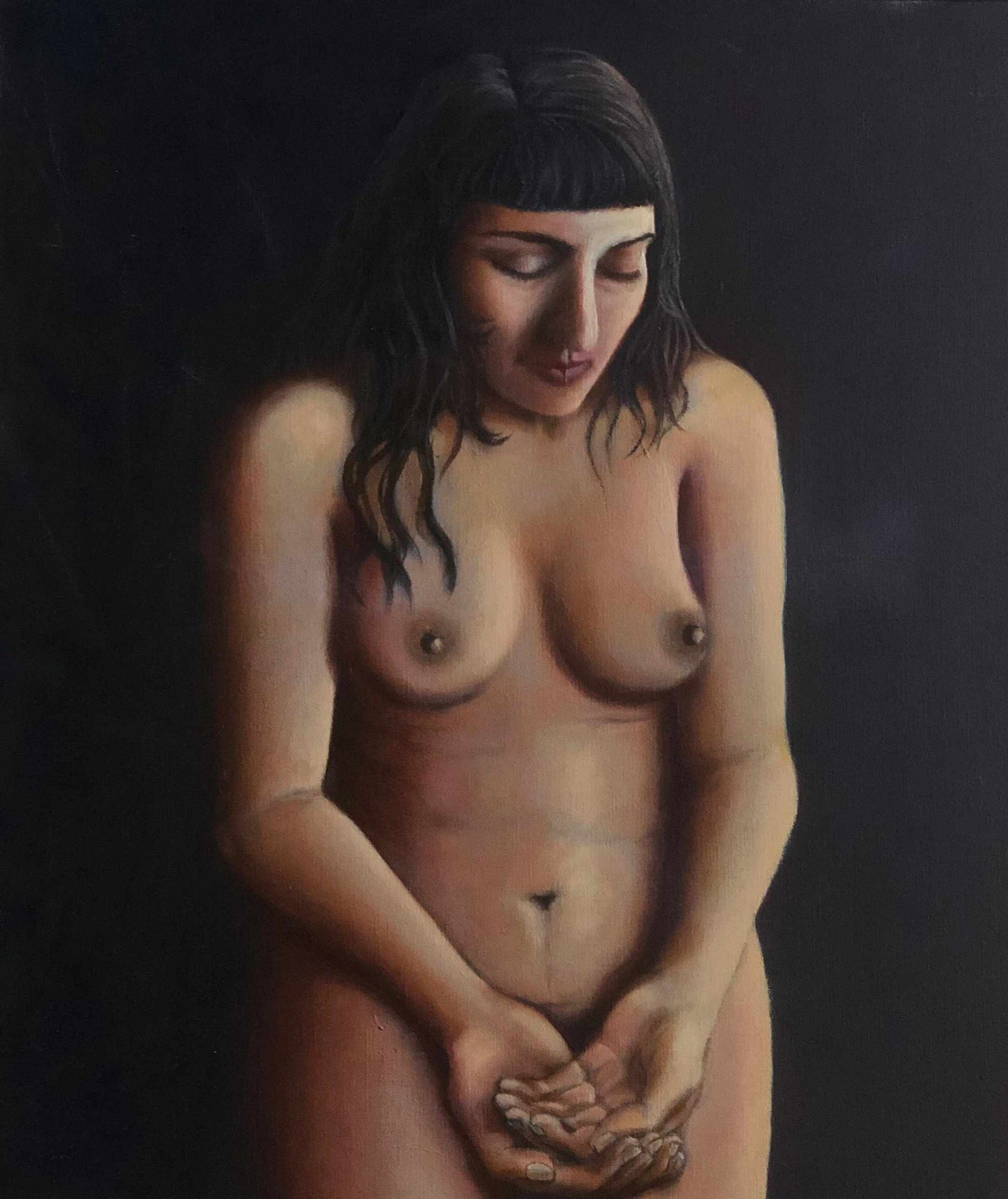 Lisa Standing Self Portrait - Oil on Linen - 560 x 660mm