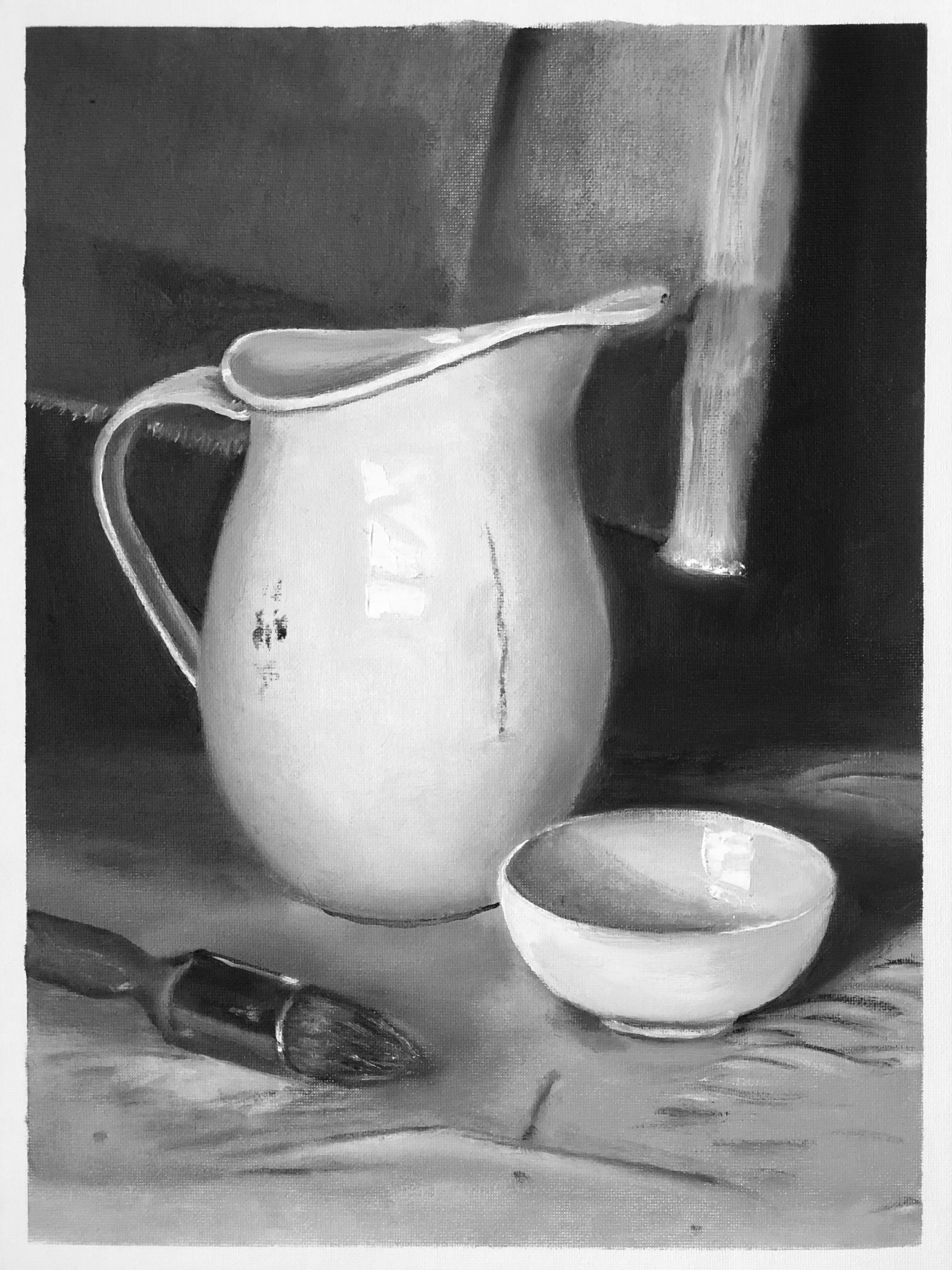 Momento II  Still Life with Water Jug - Oil on Canvas  - 260 x 380 mm - SOLD