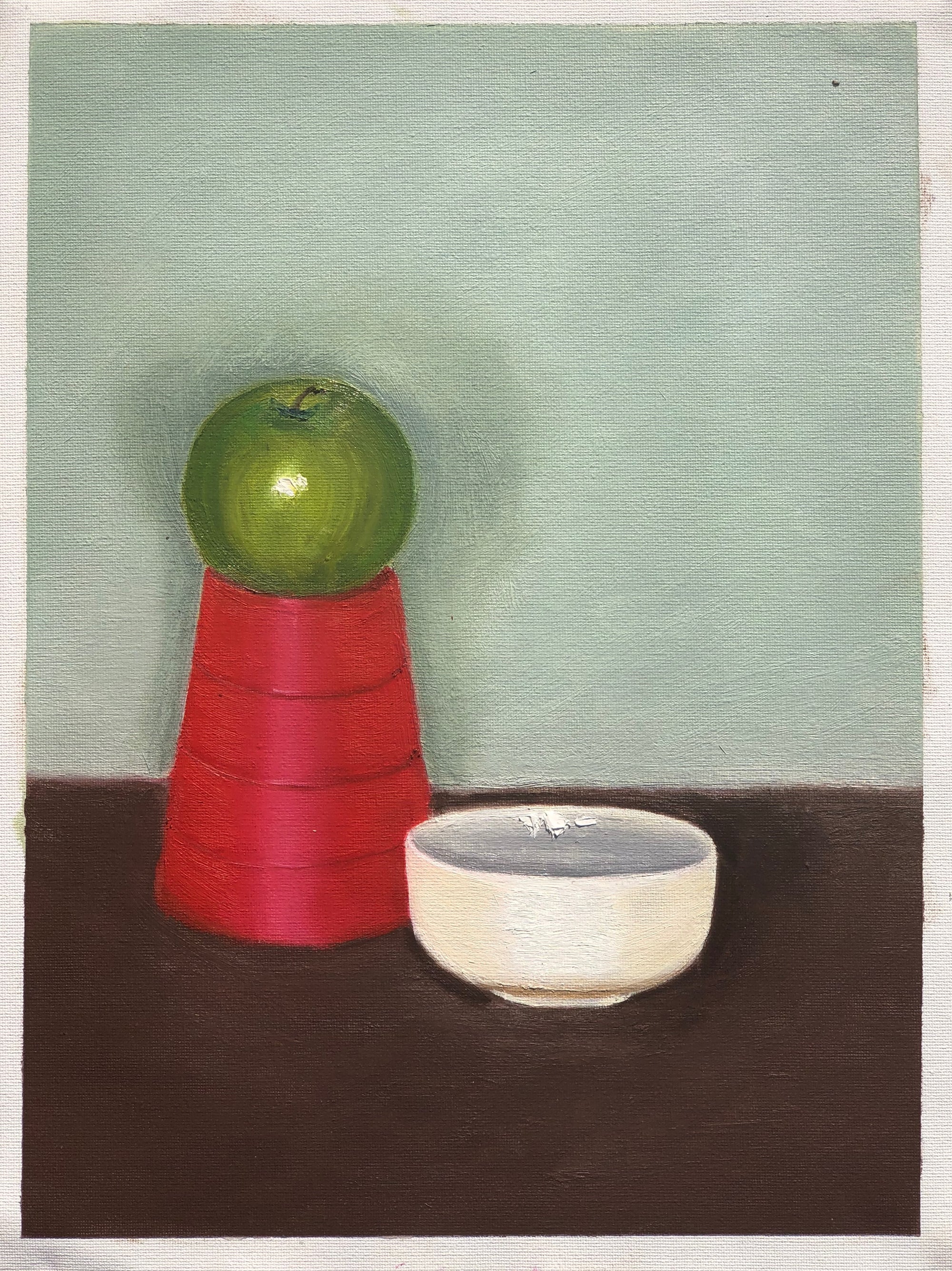 Momento VII Still Life with Apple - Oil on Canvas  - 260 x 380 mm