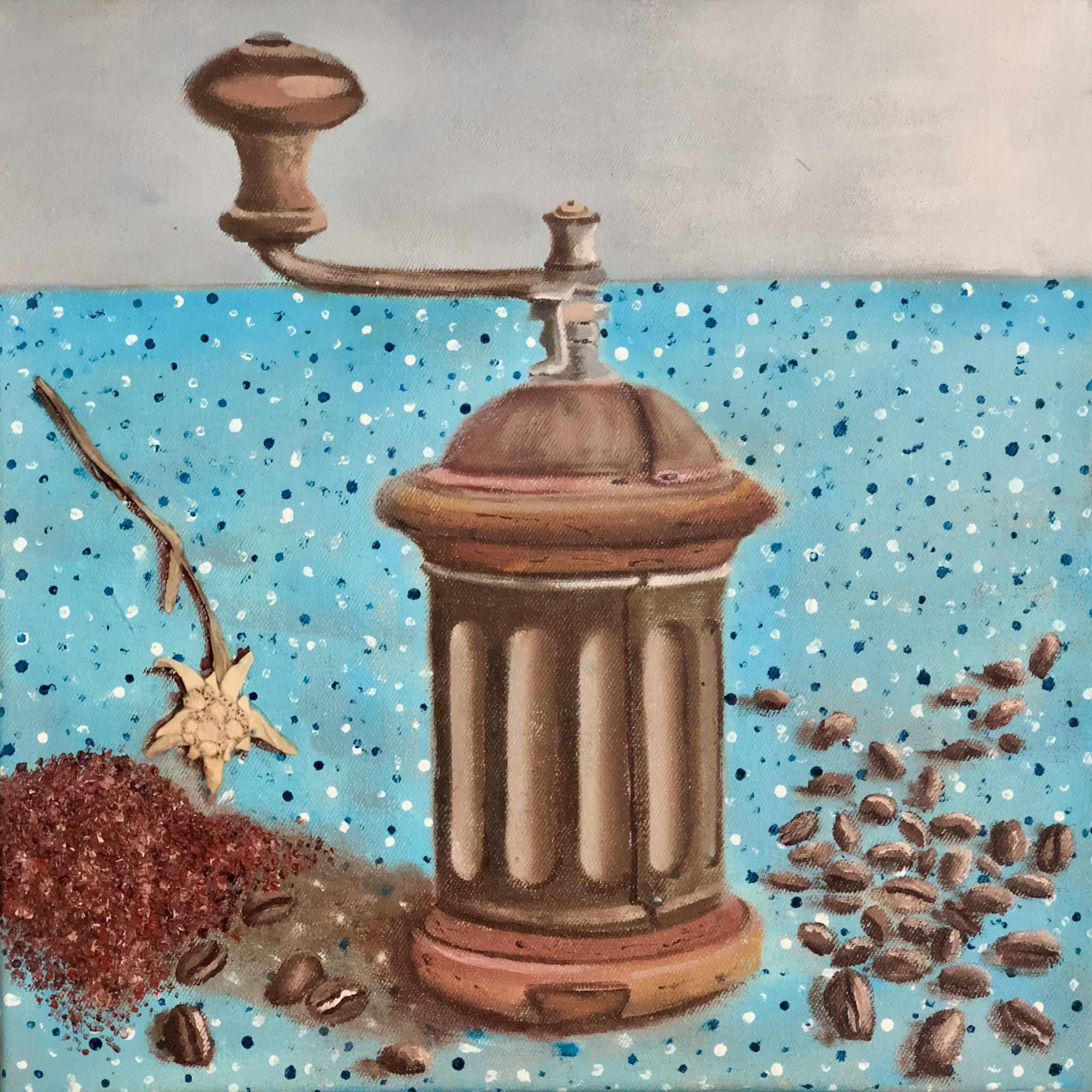 Nonnas Coffee Grinder - Oil on Canvas - 300 x 300mm - SOLD