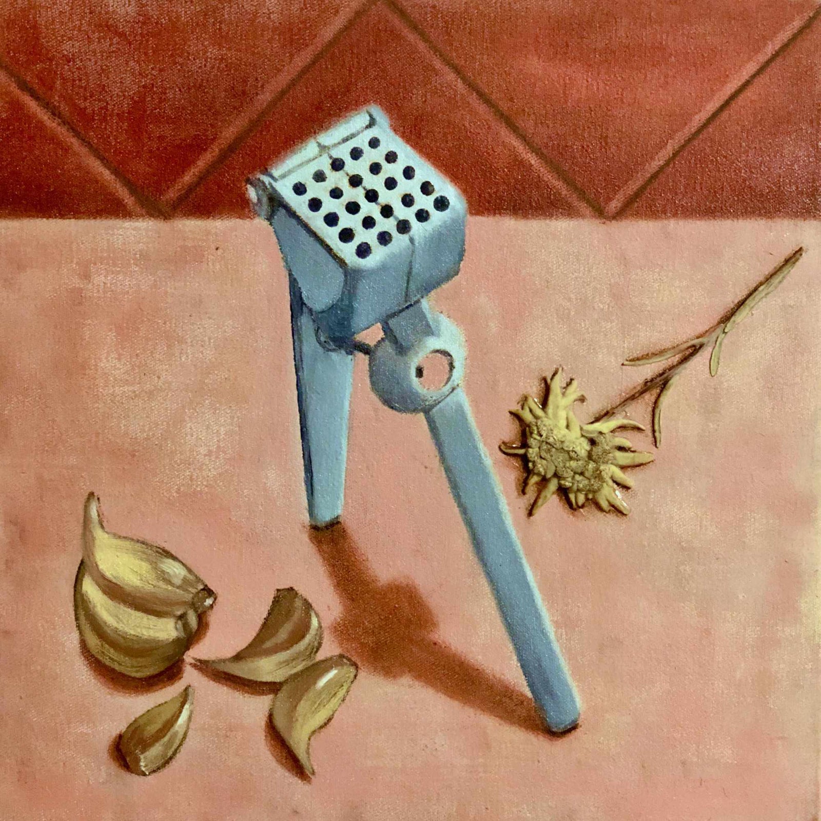 Nonnas Garlic Crusher - Oil on Canvas - 300 x 300mm - SOLD