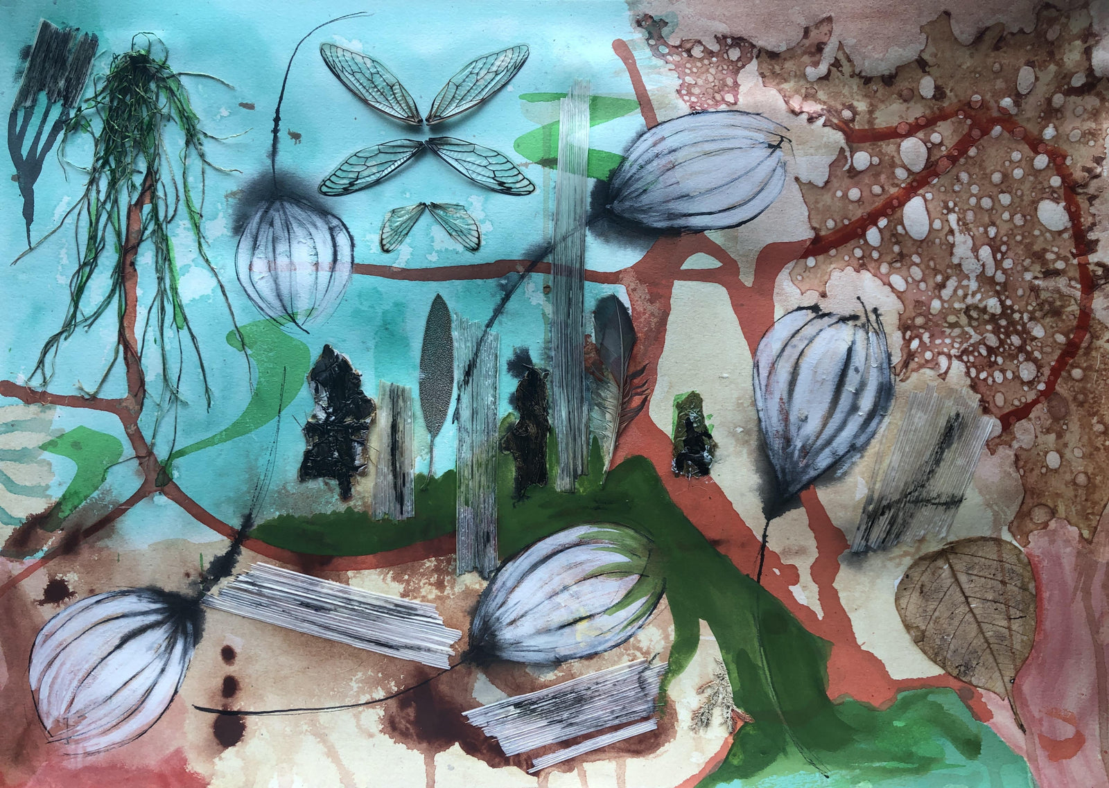 Pods II 2018 - Mixed Media on Canson - 600 x 420mm