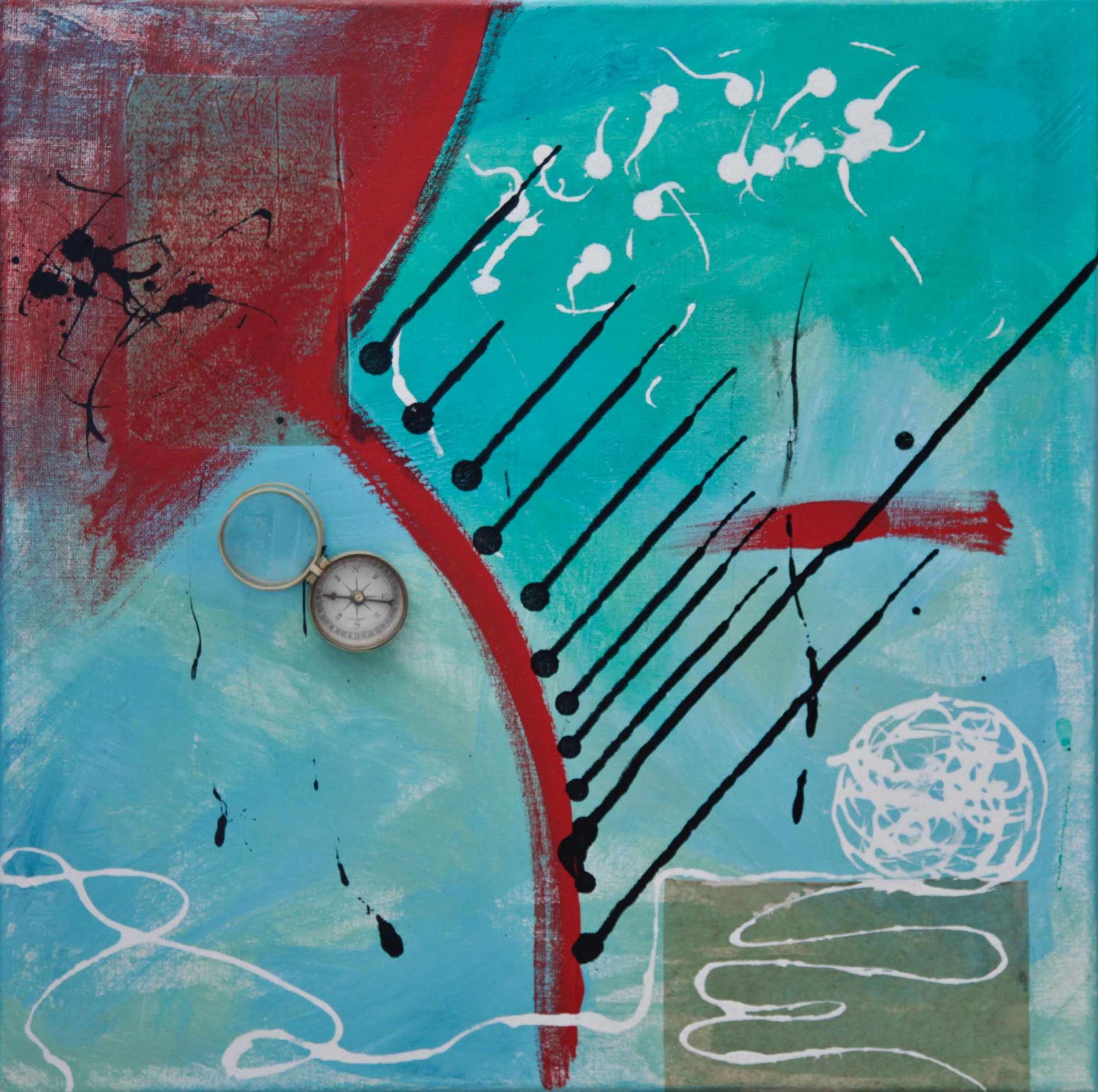 Quench III - Polymer & Mixed Media on Canvas -  455 x 455mm