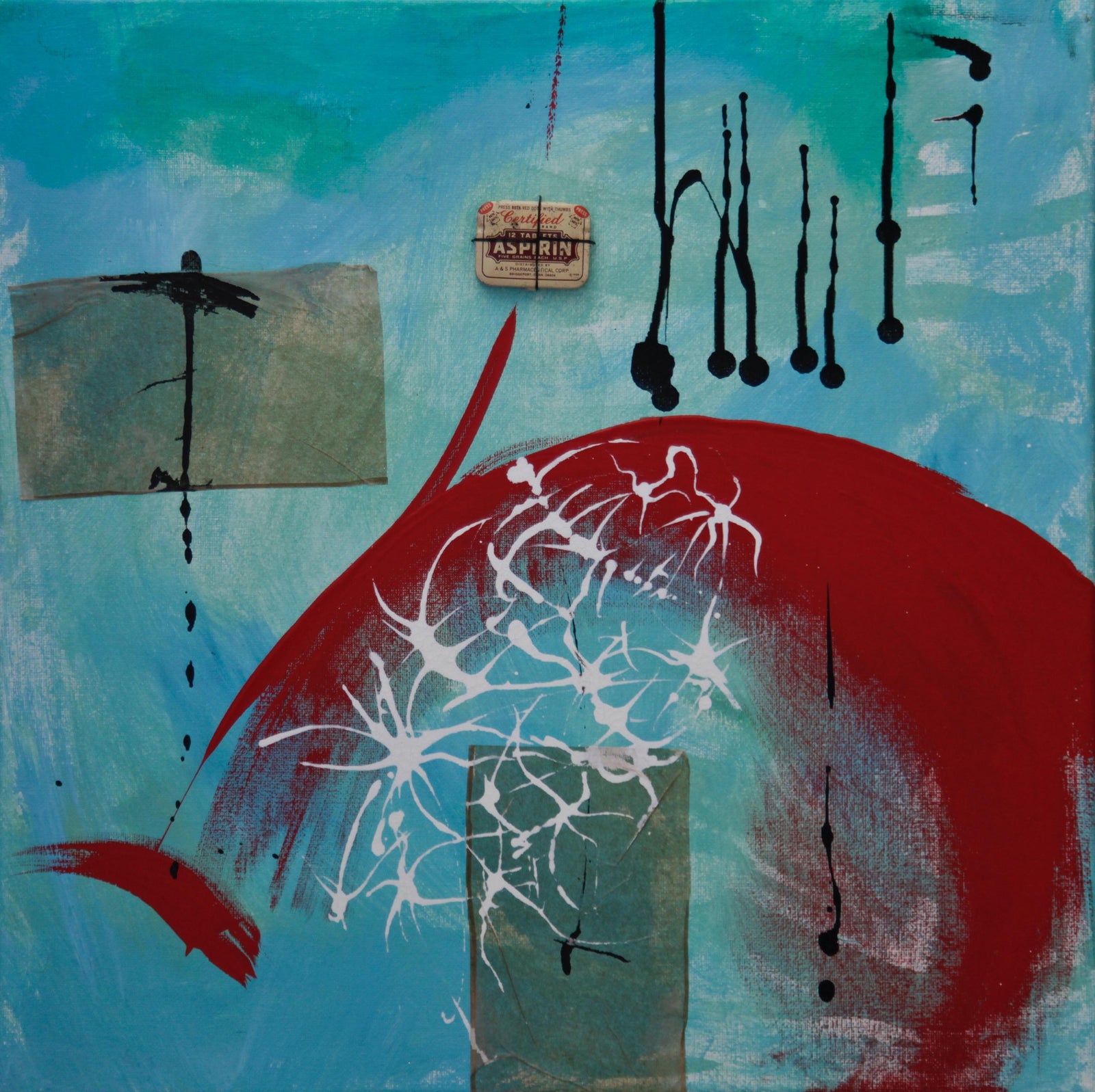 Quench IV - Polymer & Mixed Media on Canvas -  455 x 455mm