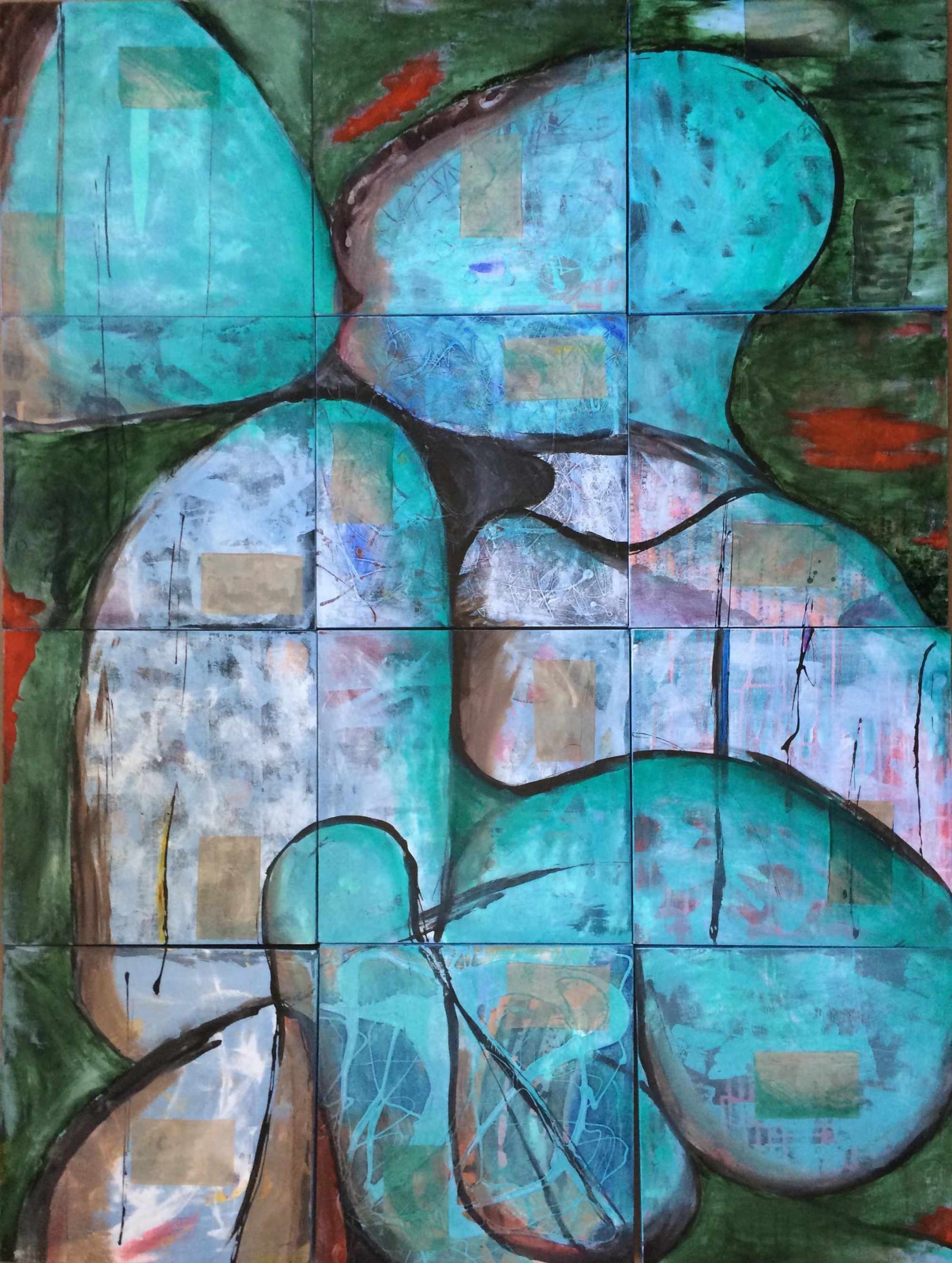 Quench I - Polymer & Mixed Media on Canvas -  1370 x 1835mm