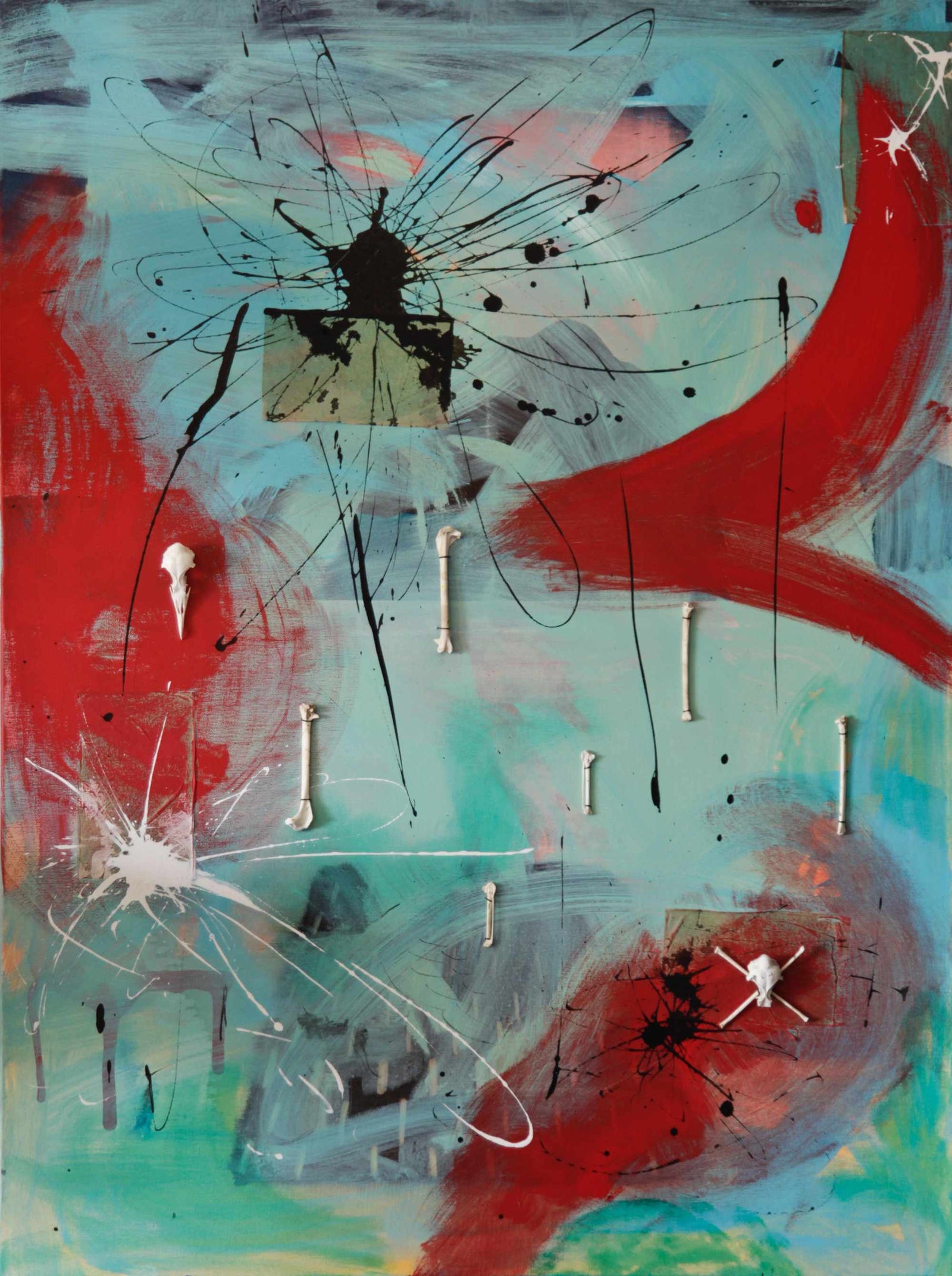 Quench V - Polymer & Mixed Media on Canvas -  4920 x 1220mm