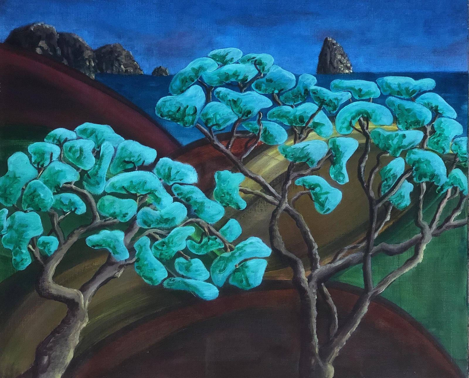 Sail Rock - Polymer on Canvas - 615 x 510mm