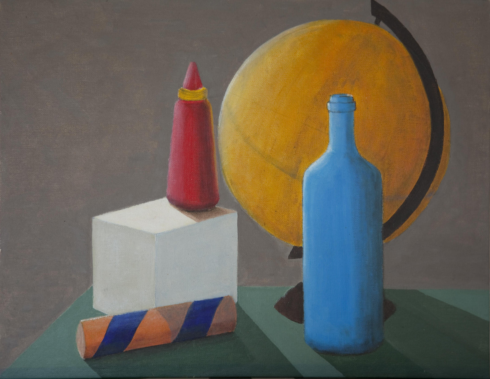 Still Life With Globe - Polymer on Canvas - 450 x 350mm
